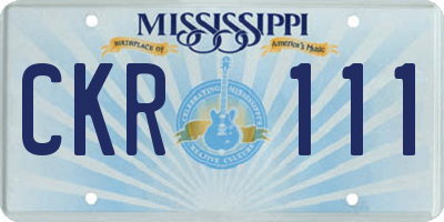 MS license plate CKR111