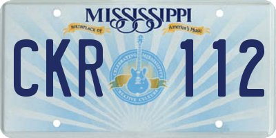 MS license plate CKR112