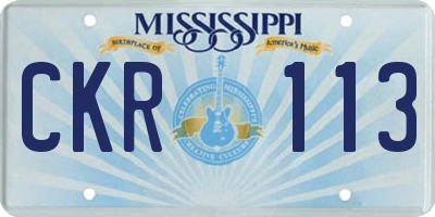 MS license plate CKR113