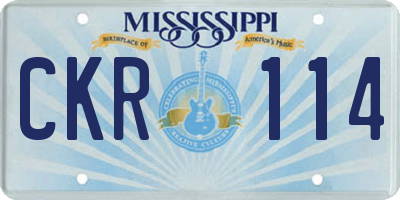 MS license plate CKR114
