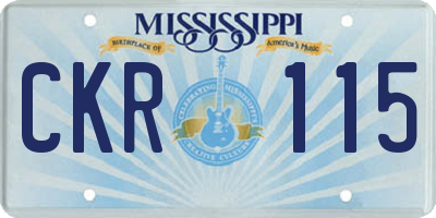 MS license plate CKR115