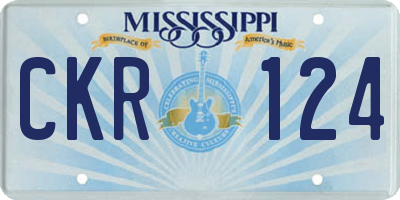 MS license plate CKR124