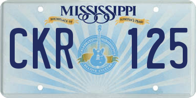 MS license plate CKR125