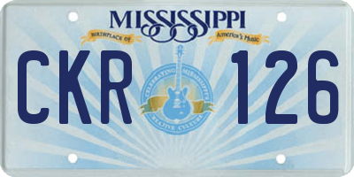 MS license plate CKR126
