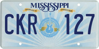 MS license plate CKR127