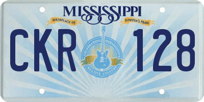 MS license plate CKR128