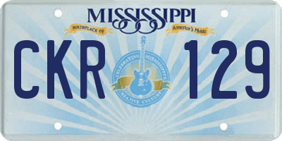MS license plate CKR129