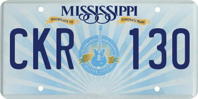 MS license plate CKR130