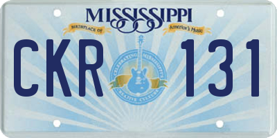 MS license plate CKR131
