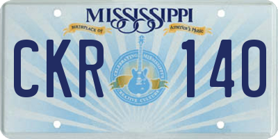 MS license plate CKR140
