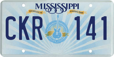 MS license plate CKR141