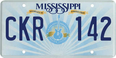 MS license plate CKR142