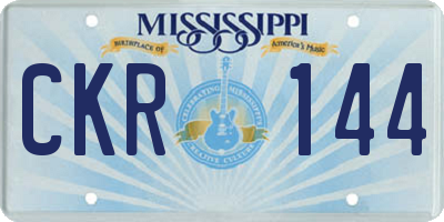 MS license plate CKR144