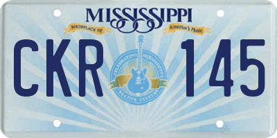 MS license plate CKR145