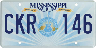 MS license plate CKR146