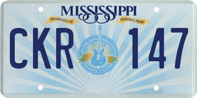 MS license plate CKR147