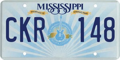MS license plate CKR148