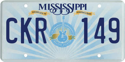MS license plate CKR149