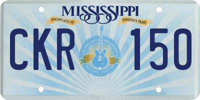 MS license plate CKR150