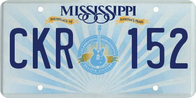 MS license plate CKR152