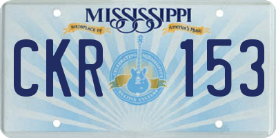 MS license plate CKR153