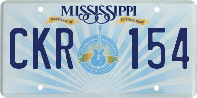 MS license plate CKR154