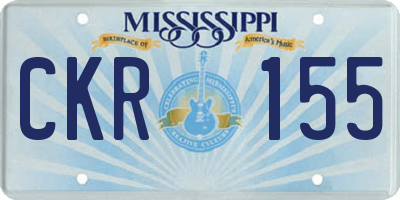 MS license plate CKR155