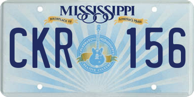 MS license plate CKR156