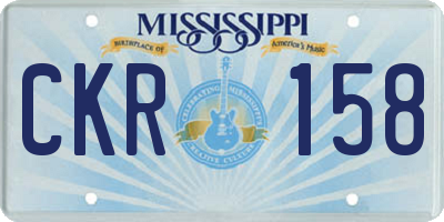 MS license plate CKR158