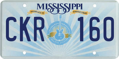 MS license plate CKR160