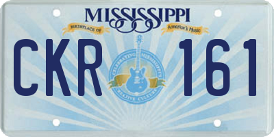 MS license plate CKR161