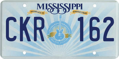 MS license plate CKR162