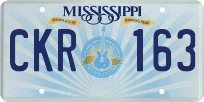 MS license plate CKR163
