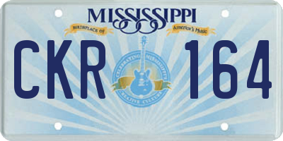 MS license plate CKR164