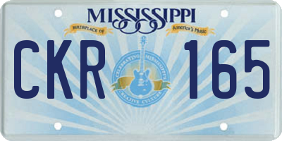 MS license plate CKR165