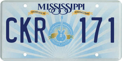 MS license plate CKR171