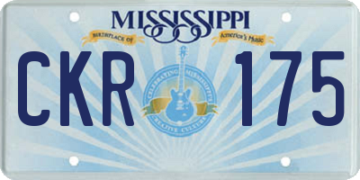 MS license plate CKR175