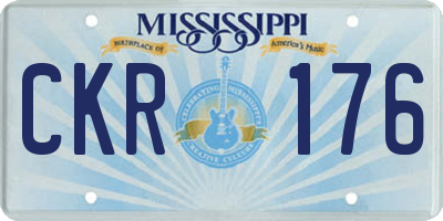 MS license plate CKR176