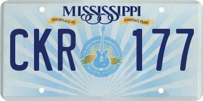 MS license plate CKR177