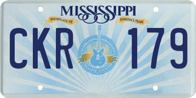 MS license plate CKR179