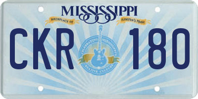 MS license plate CKR180