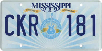 MS license plate CKR181