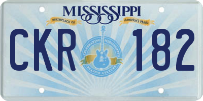 MS license plate CKR182