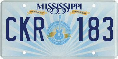 MS license plate CKR183