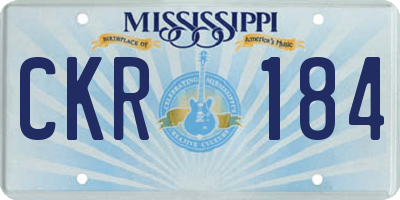 MS license plate CKR184