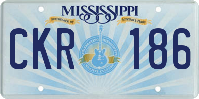 MS license plate CKR186