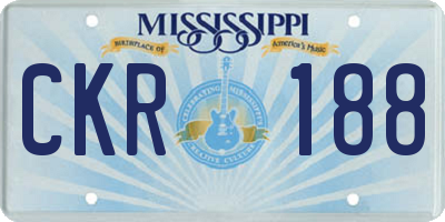 MS license plate CKR188