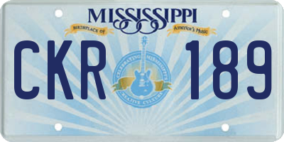 MS license plate CKR189
