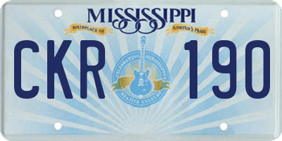 MS license plate CKR190