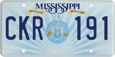 MS license plate CKR191
